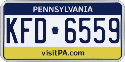 PA license plate KFD6559