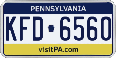 PA license plate KFD6560