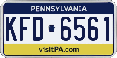 PA license plate KFD6561