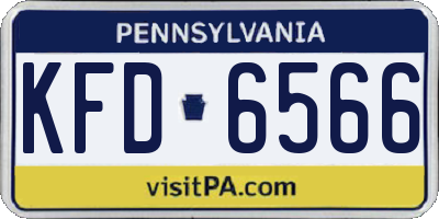 PA license plate KFD6566