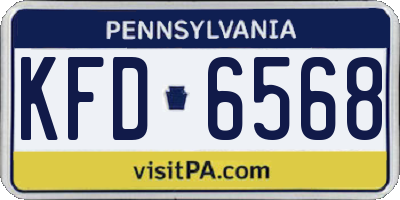 PA license plate KFD6568