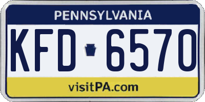 PA license plate KFD6570