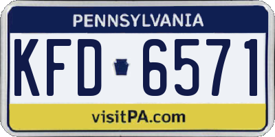 PA license plate KFD6571