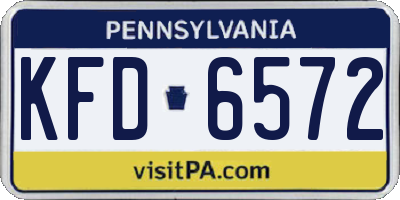 PA license plate KFD6572