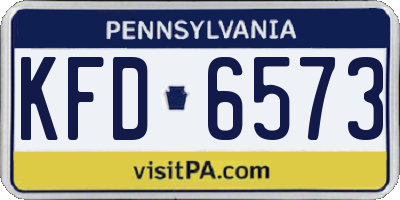 PA license plate KFD6573