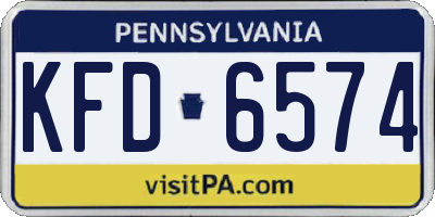 PA license plate KFD6574