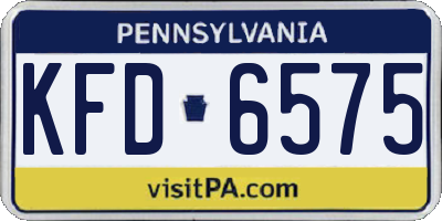 PA license plate KFD6575