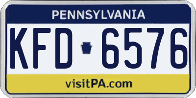 PA license plate KFD6576