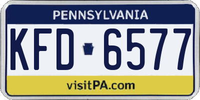PA license plate KFD6577