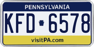 PA license plate KFD6578