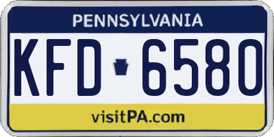 PA license plate KFD6580