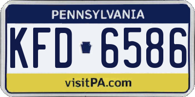 PA license plate KFD6586