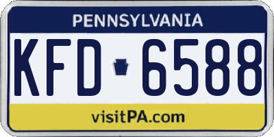 PA license plate KFD6588