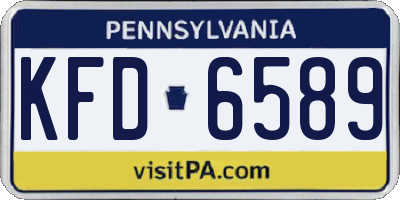 PA license plate KFD6589