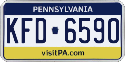 PA license plate KFD6590