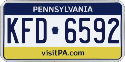 PA license plate KFD6592