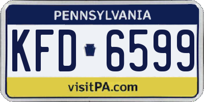 PA license plate KFD6599