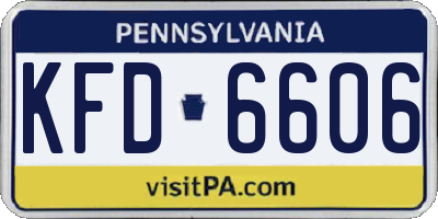PA license plate KFD6606