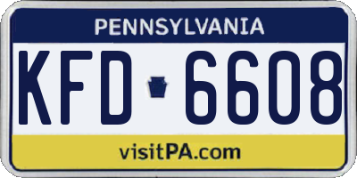 PA license plate KFD6608