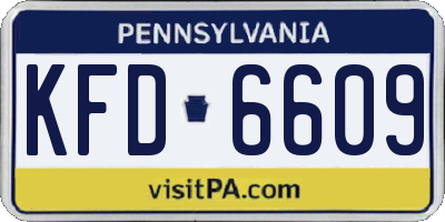 PA license plate KFD6609