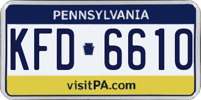 PA license plate KFD6610