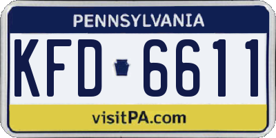 PA license plate KFD6611