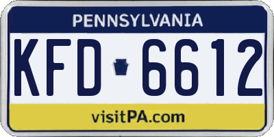 PA license plate KFD6612