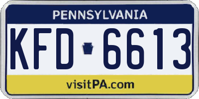 PA license plate KFD6613