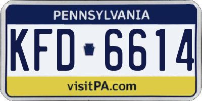 PA license plate KFD6614