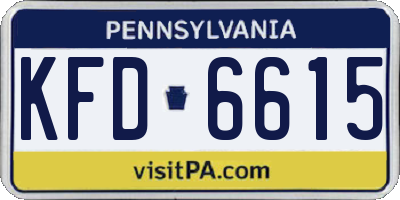 PA license plate KFD6615