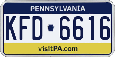 PA license plate KFD6616