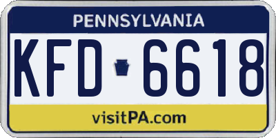 PA license plate KFD6618