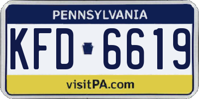 PA license plate KFD6619