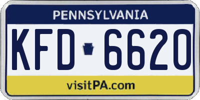 PA license plate KFD6620