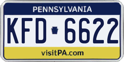PA license plate KFD6622