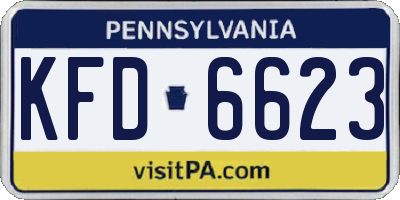 PA license plate KFD6623