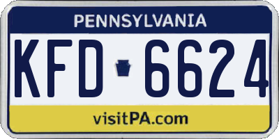 PA license plate KFD6624