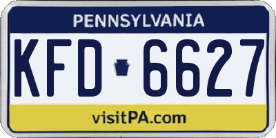PA license plate KFD6627