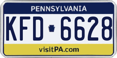 PA license plate KFD6628