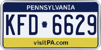 PA license plate KFD6629