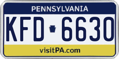 PA license plate KFD6630
