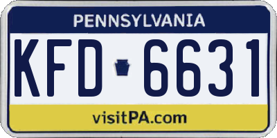 PA license plate KFD6631