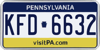 PA license plate KFD6632