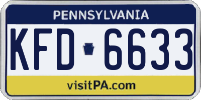 PA license plate KFD6633