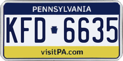 PA license plate KFD6635