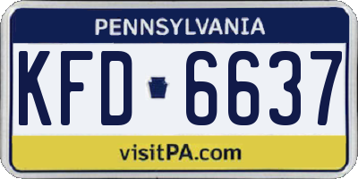 PA license plate KFD6637