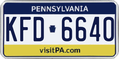 PA license plate KFD6640