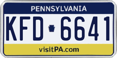 PA license plate KFD6641