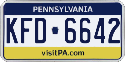 PA license plate KFD6642