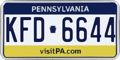 PA license plate KFD6644